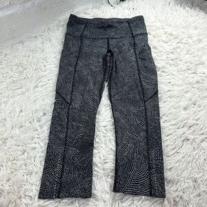 Lululemon Fast and Free Crop II 19" *Nulux Free Spirit Ice Grey Black